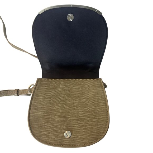 Olive Green Crossbody Bag With Adjustable Strap & Textured Finish - Picture 5 of 5